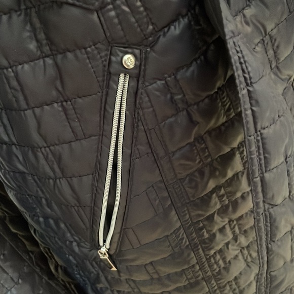 Laundry by Shelli Segal Jacket Blue SZ Medium Button Up Tie Around Waist Quilted - Picture 6 of 15